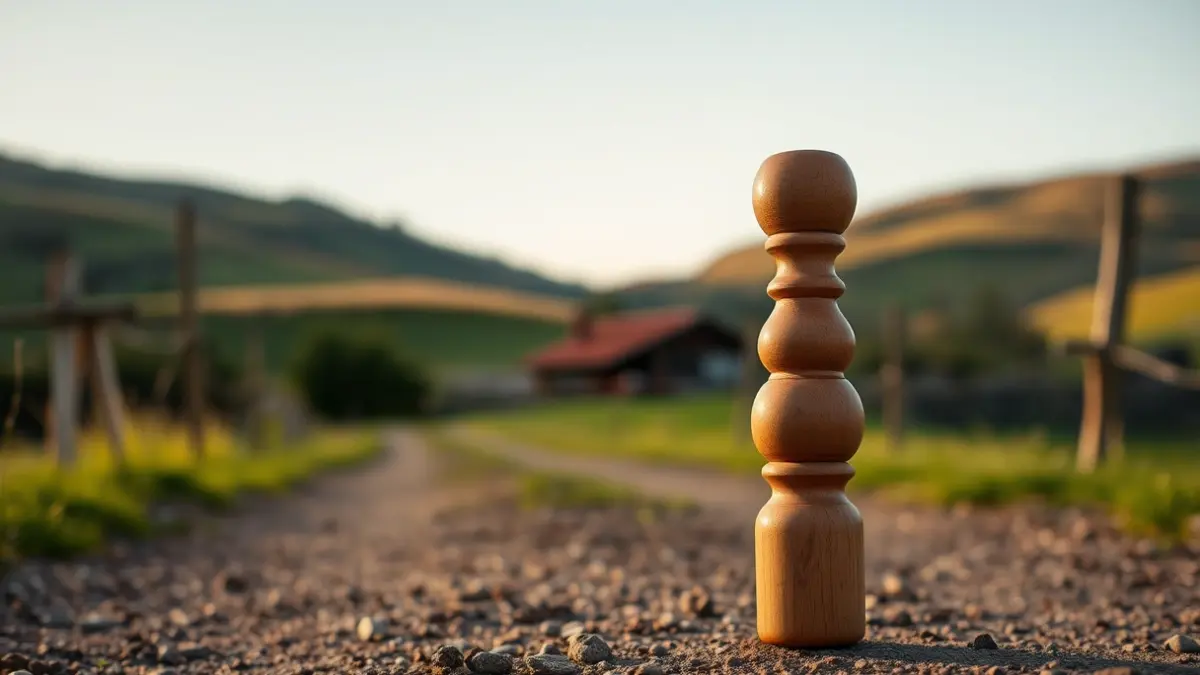 Imagen genérica de un tiro de bolos vascos en Lastur, con un bolo de madera en una pista de tierra.