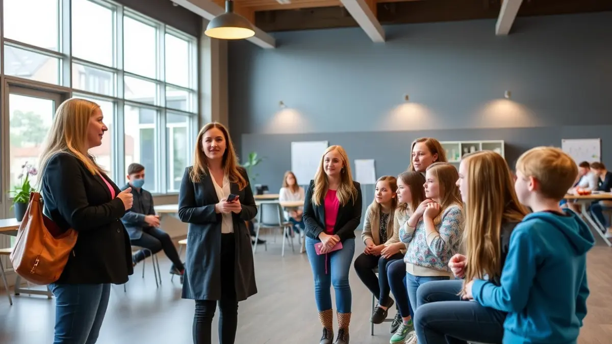 Laudioko Kasinoan Bizilabe programako profesionalak eta gazteak elkarrizketan.