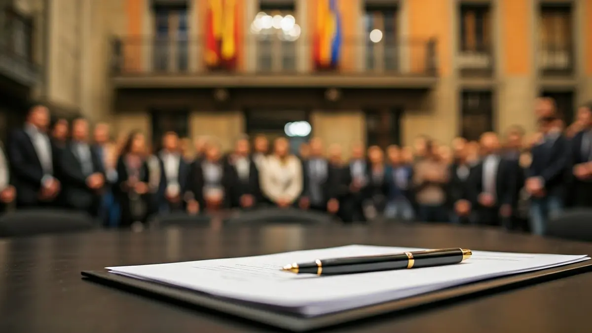 Generic image of an office desk with an official document.