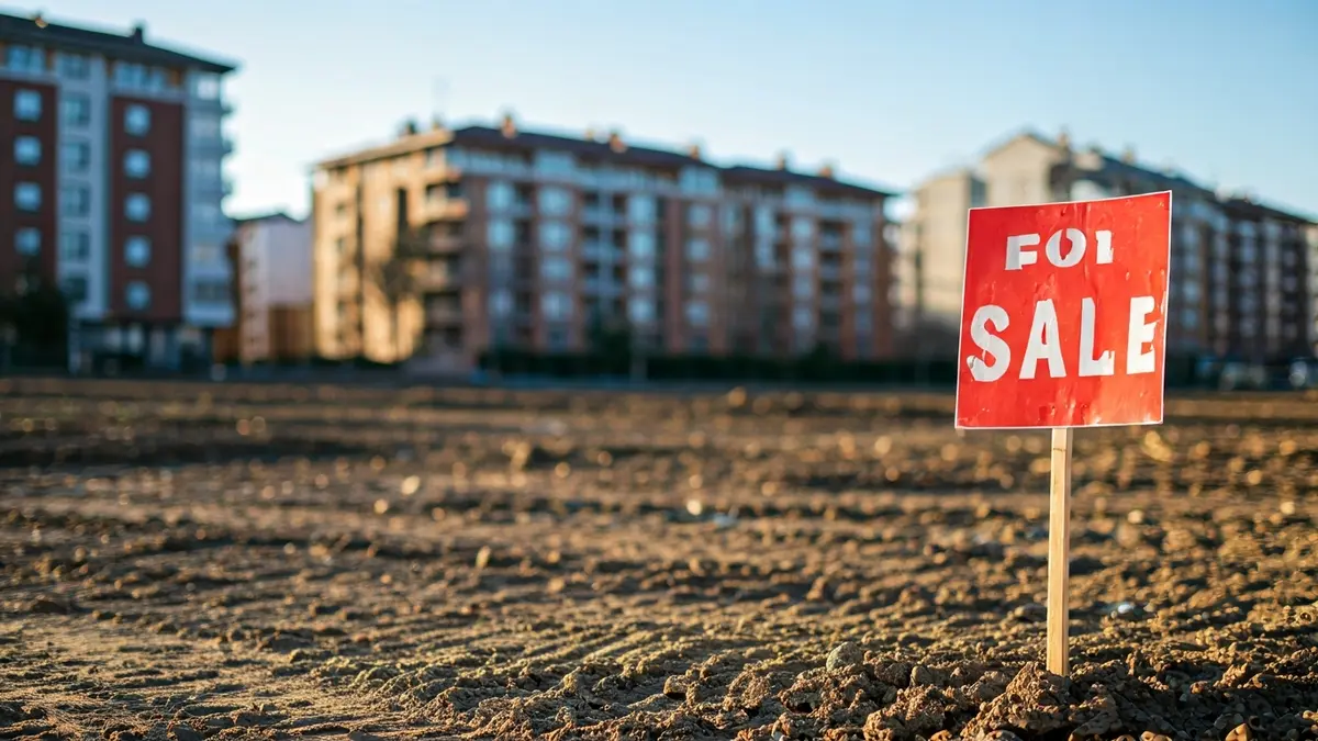 Larrakoetxe kaleko udal-lursail baten salmenta iragarkia, Leioan.