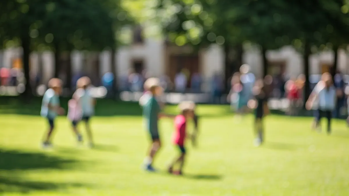Generic image of a park in Leioa, depicting children playing and a summer atmosphere.