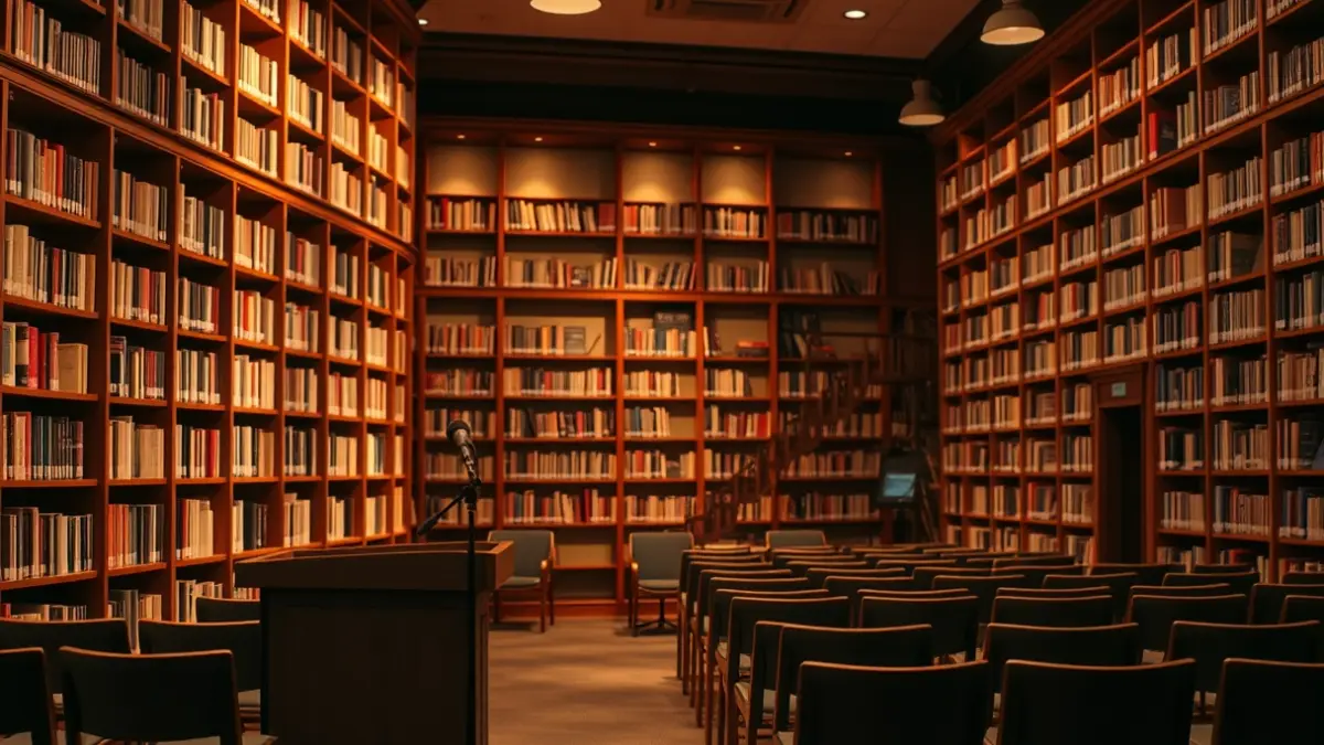 Irudi generikoa liburutegi baten barrualdekoa, liburu hilabetea irudikatzen duena.