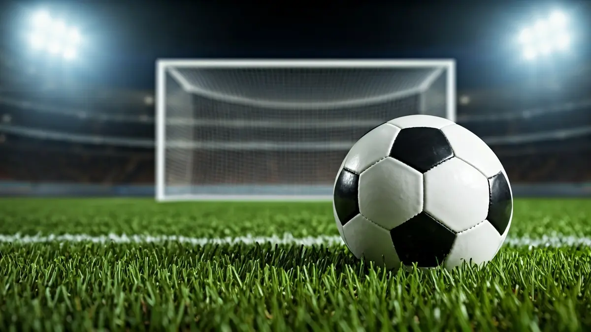 Irudi generikoa futbol baloi bat zelai berdean.