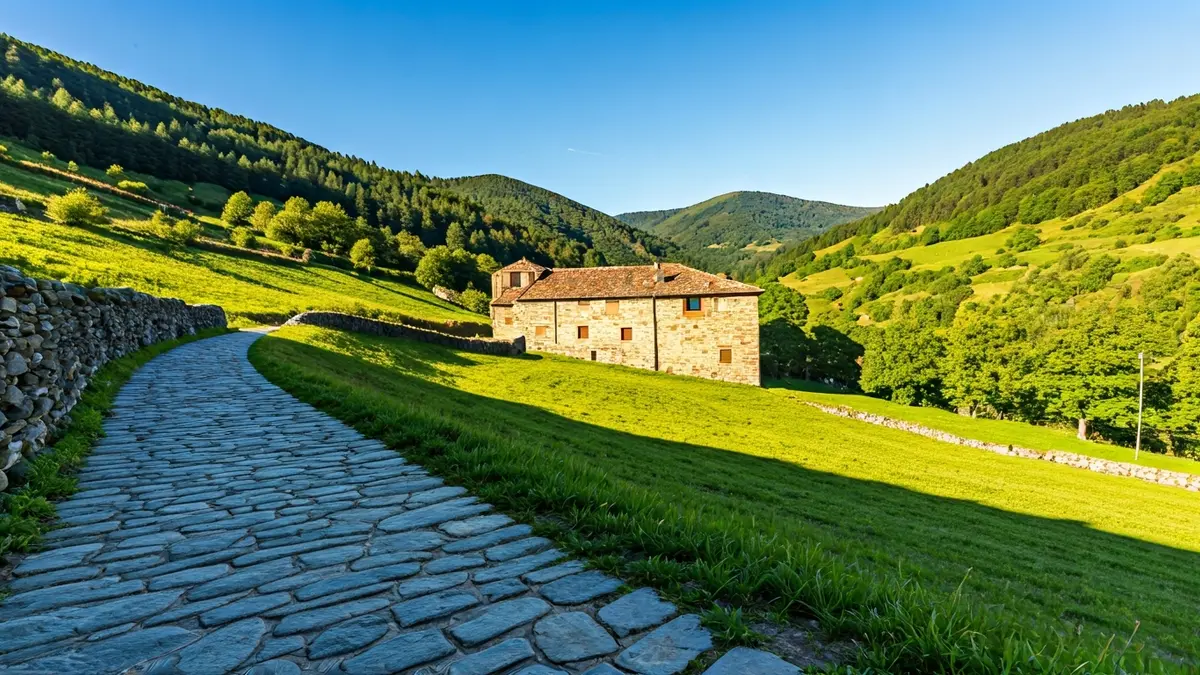 Irudi generikoa, Donejakue Bideko paisaia bat erakusten duena, Markina-Xemeinen.