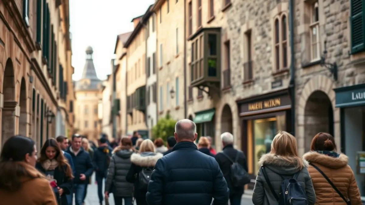 Generic image of a guided tour in a historic city.