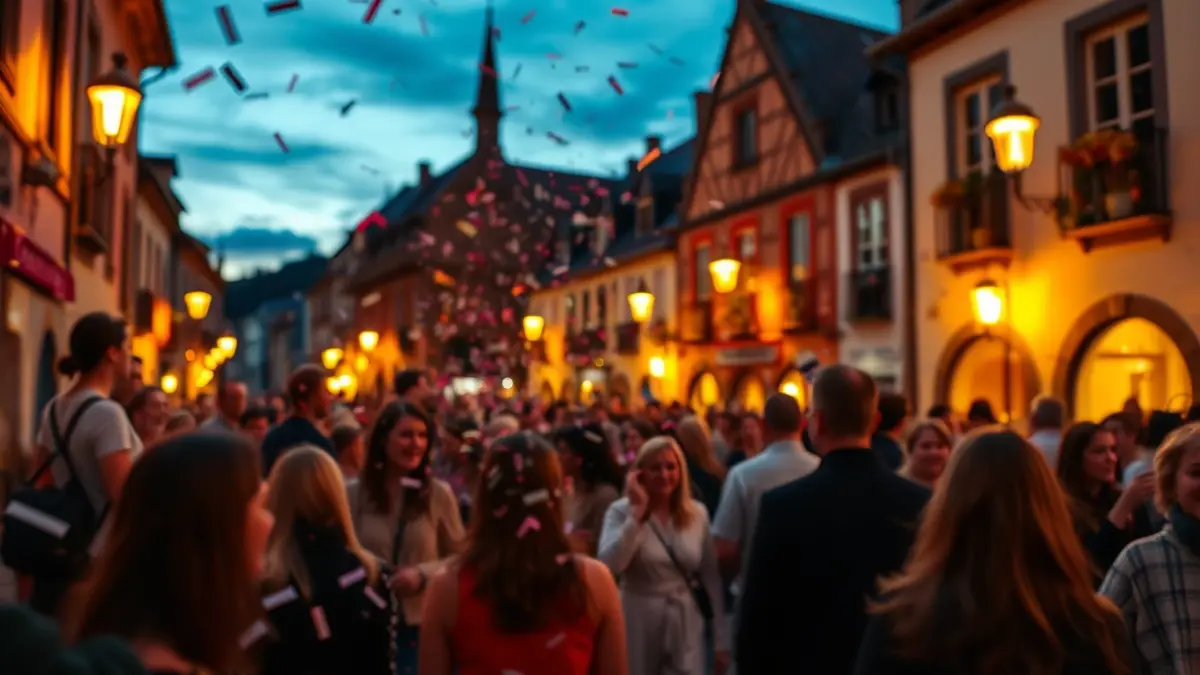 Irudi generikoa jai girokoa, jende lausoarekin eta konfetiarekin.