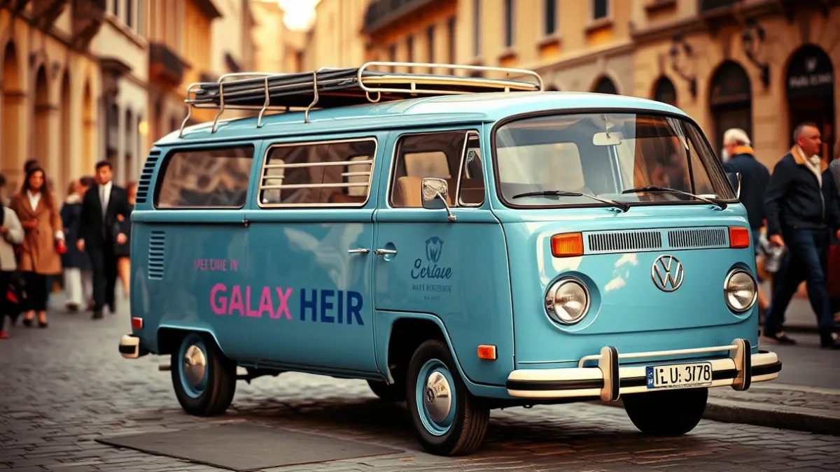 Bilboko kaleetan berriro ibili den mikrobus urdin historiko baten irudi generikoa.