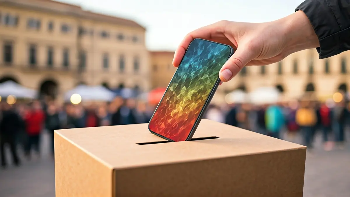 Generic image of a mobile phone being deposited in a box.
