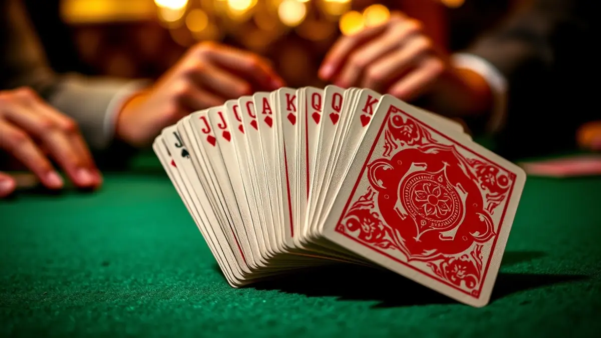 Irudi generikoa mus karta-sorta batekin mahai berde baten gainean.