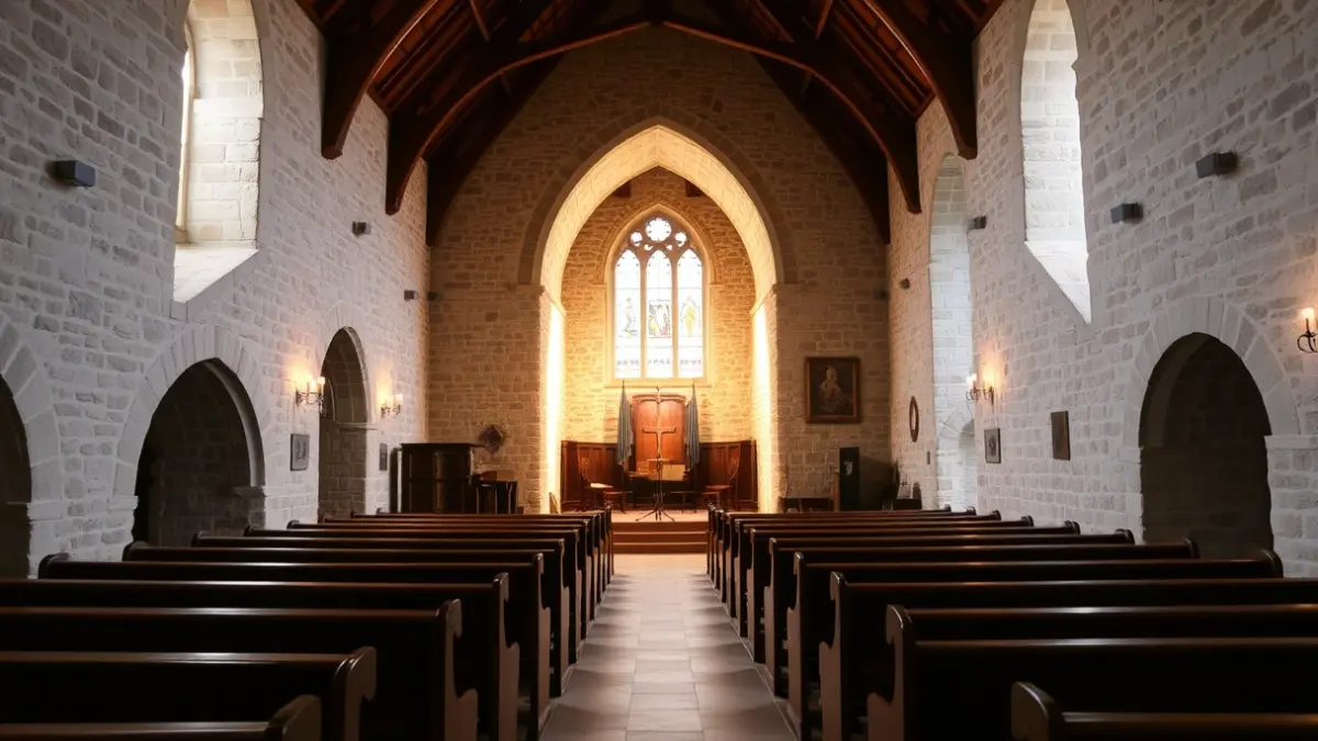 Elizabarri parrokiaren barrualdea, Garai herrian, kontzertu baten aurretik.