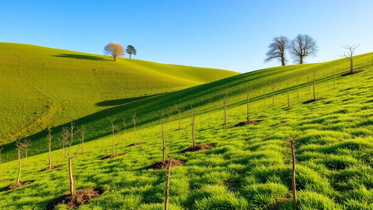 Generic image of young trees planted on the Muskiz mountain.