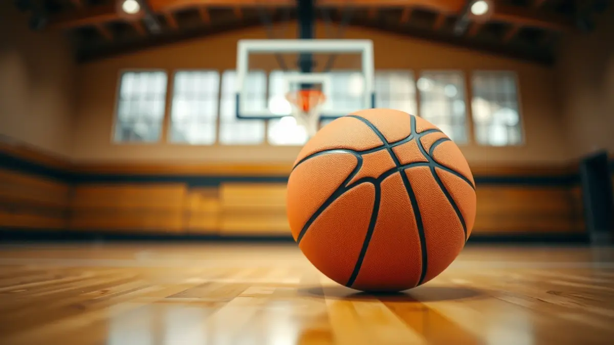 Saskibaloi baloi baten irudi generikoa kantxa batean