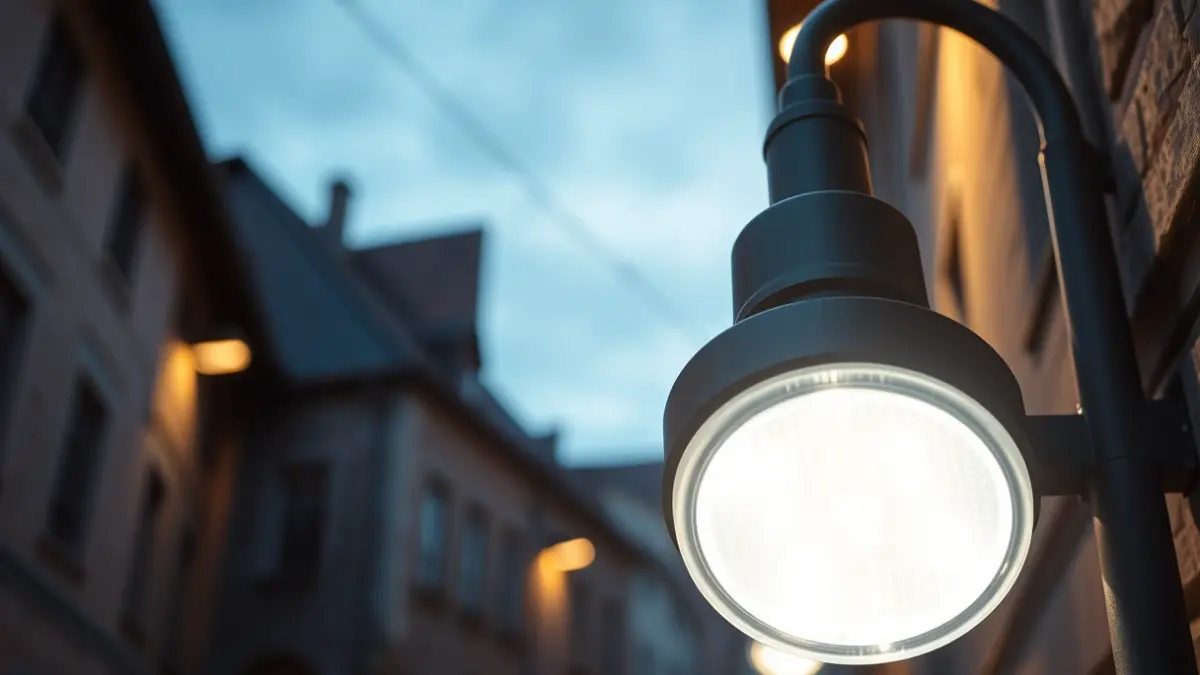 Generic image of a modern LED street light illuminating a street in Ordizia at dusk.