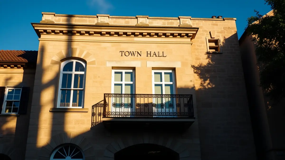 Ordiziako udaletxearen irudi generikoa, eguzki argitan