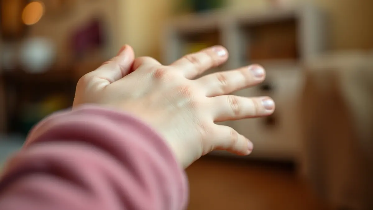 Irudi generikoa haur baten eskuak heldu baten eskuari eusten, erosotasuna eta laguntza adieraziz.