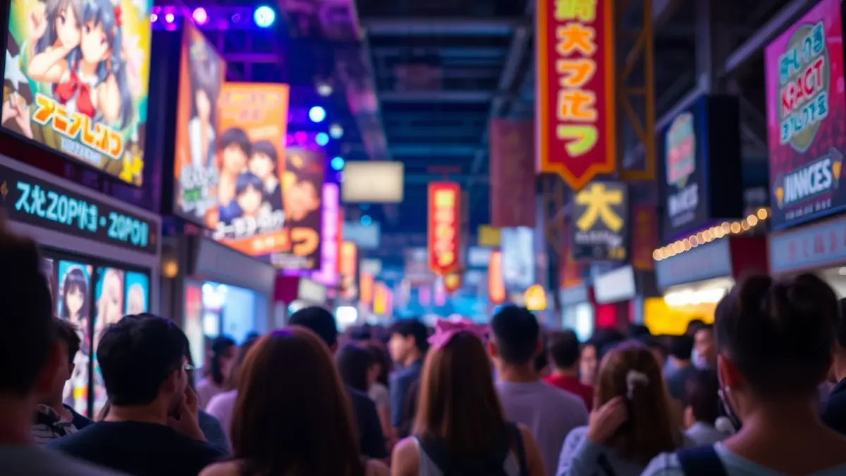 Imagen genérica de un ambiente vibrante en un festival de anime, k-pop y cosplay.