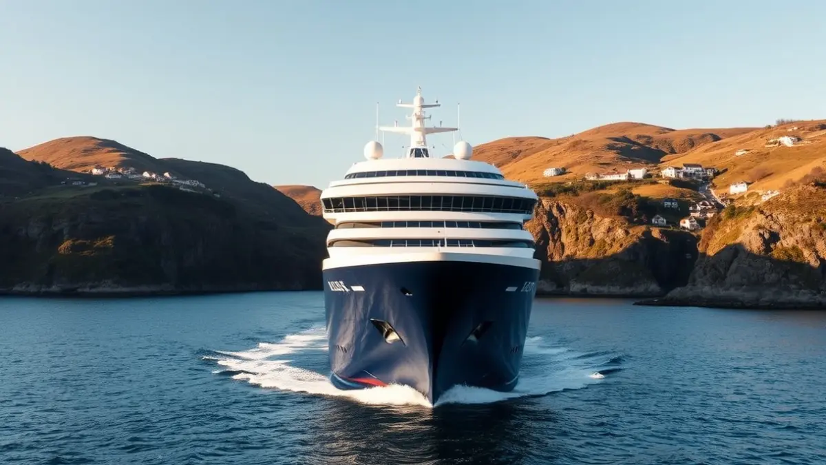 Imagen genérica: El barco 'Greg Mortimer' en la bahía de Pasaia.