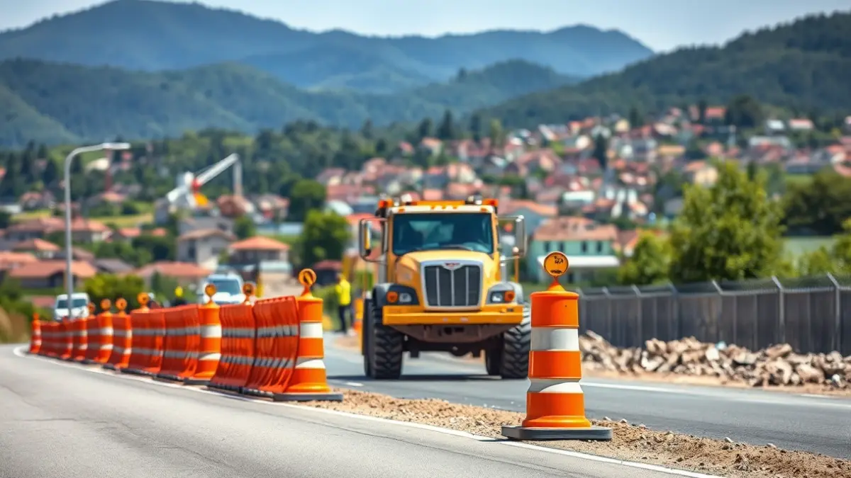 Generic image of a construction site with heavy machinery and safety barriers.