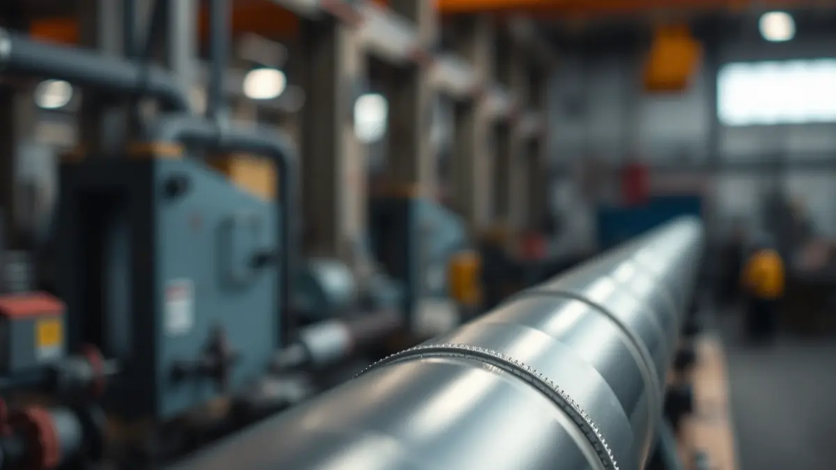 Generic image of a close-up of a metal pipe with a blurred industrial background.