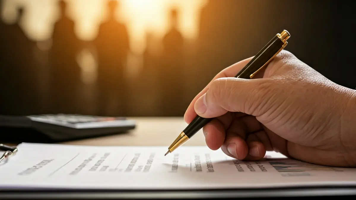 Generic image of a hand with a pen over a document, suggesting financial proposals and tax discussions.
