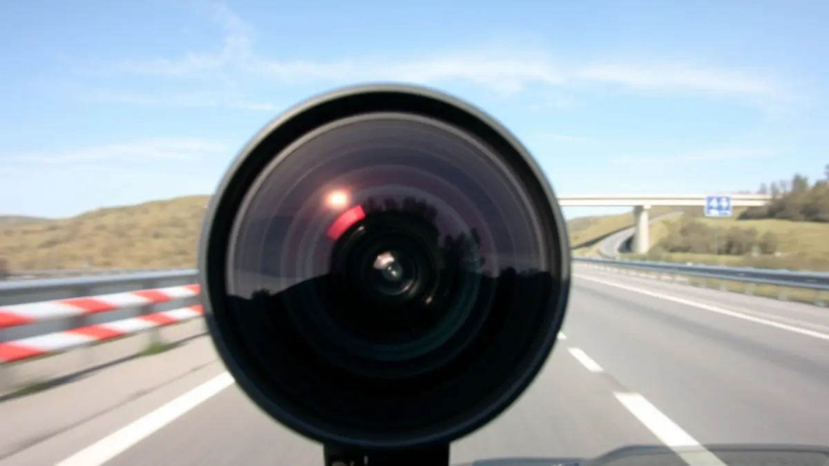 Abiadura-kamera baten irudi generikoa, errepideko obren testuinguruan.
