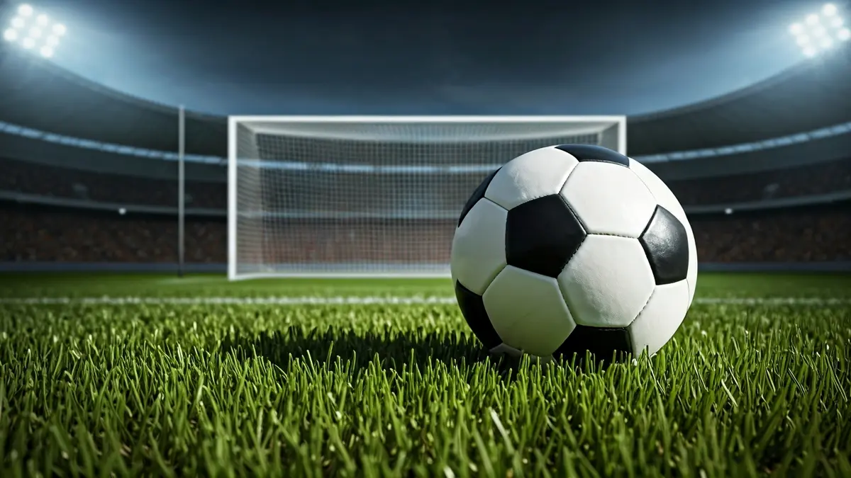 Imagen genérica de un balón de fútbol en césped verde, con una red de portería difuminada al fondo.