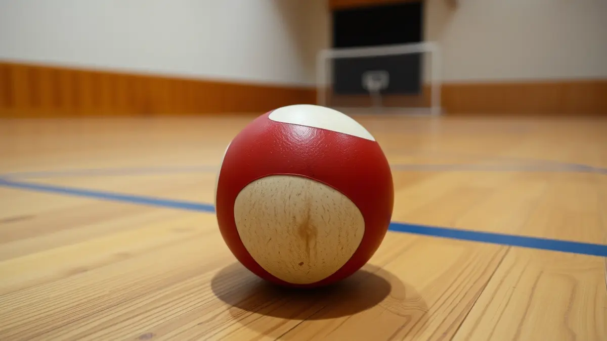 Irudi generikoa euskal pilotako pilota baten, frontoiko zoruaren gainean.