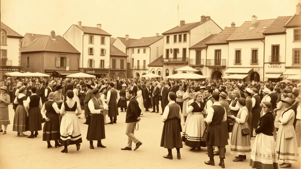 Generic image of old photographs from the San Prudencio festivities.