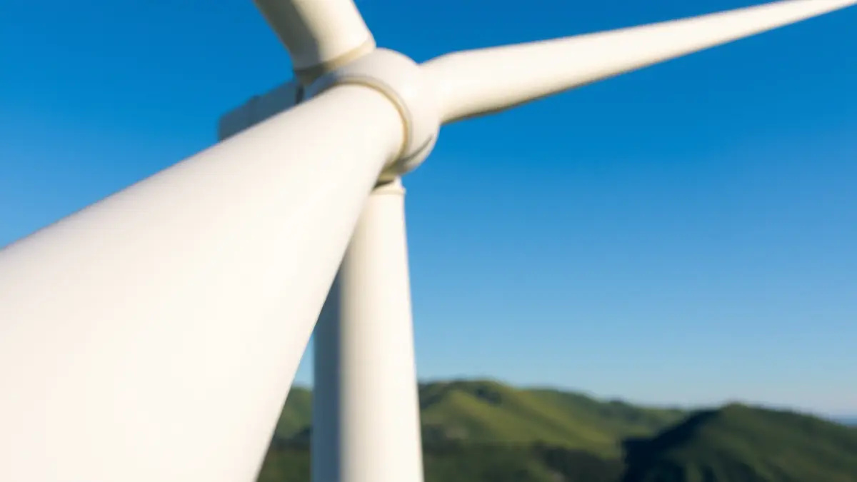 Generic image of a close-up of a blade from a renewable energy project.