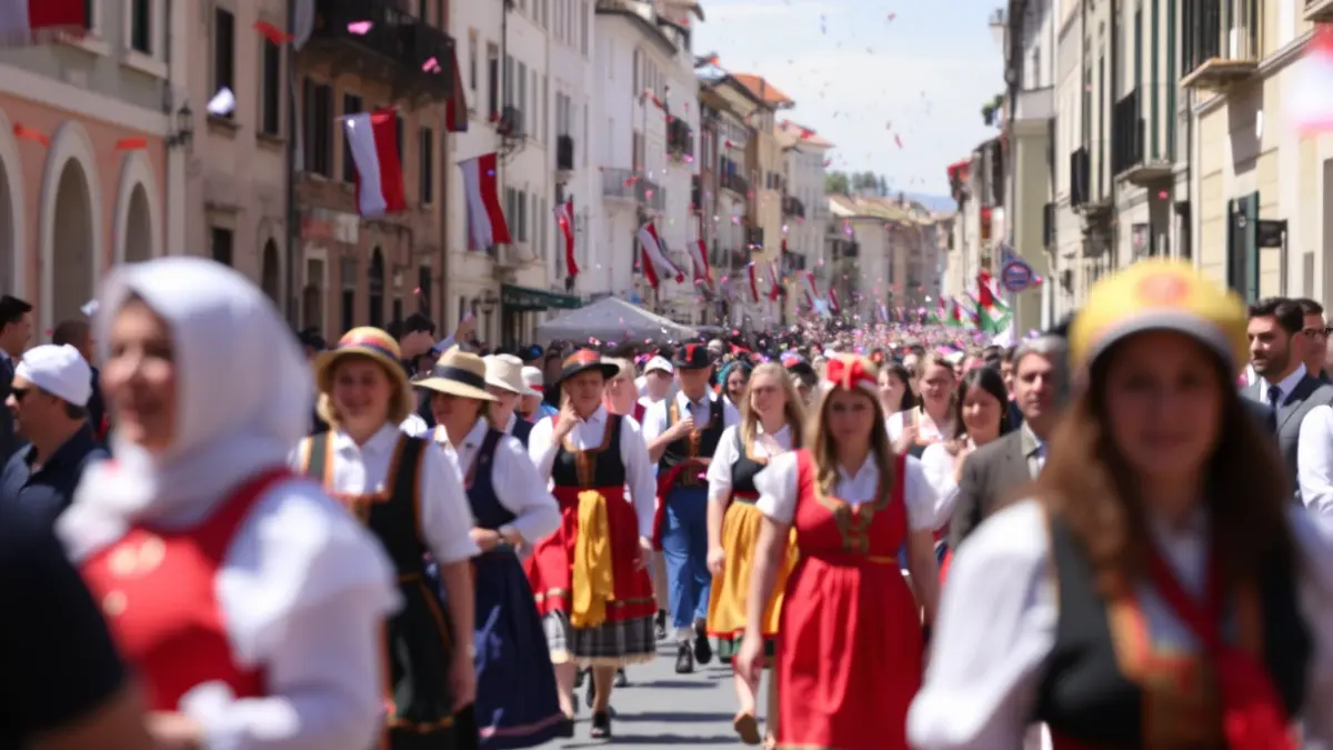 Imagen genérica del alarde txiki de Santurtzi, mostrando gente y ambiente festivo.