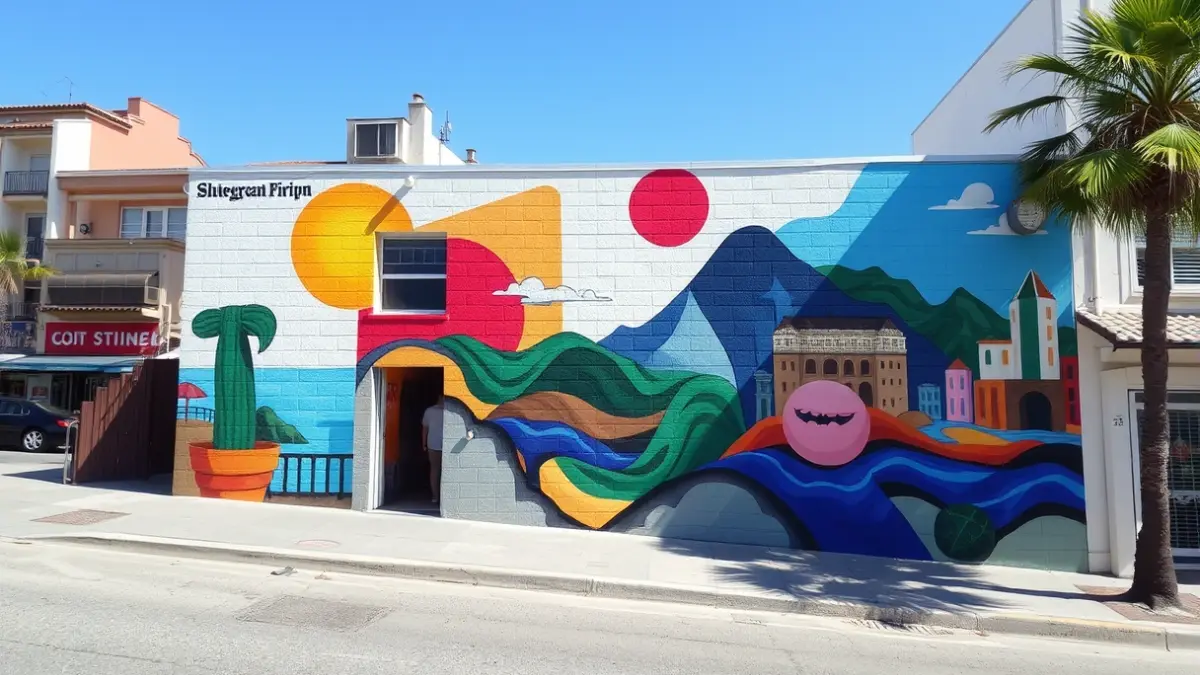 Generic image of an artistic mural that will decorate the facade of the Serantes Kultur Aretoa in Santurtzi.