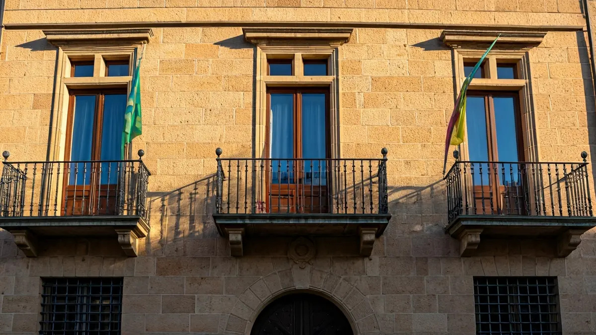 Generic image of Santurtzi town hall facade, under sunlight