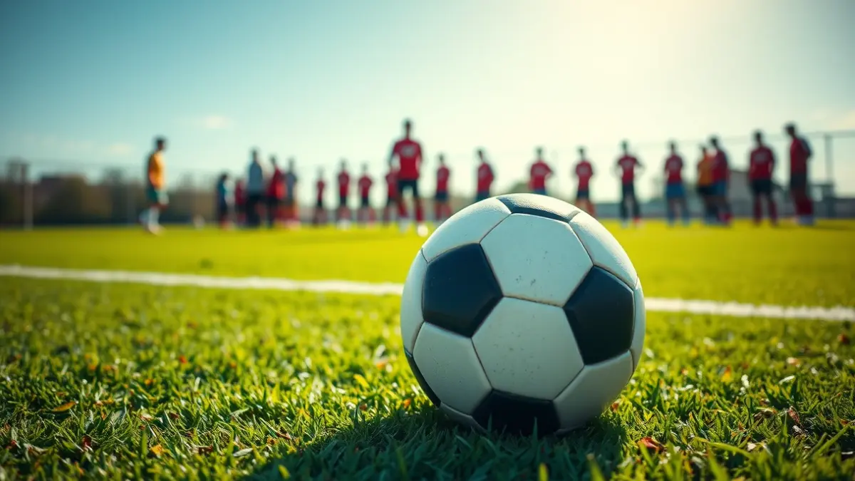 Generic image of a soccer ball on a green field, with blurred players in the background.