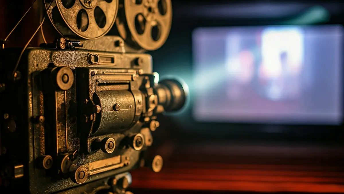 Imagen genérica de un detalle de una máquina de proyección antigua en una sala de cine.