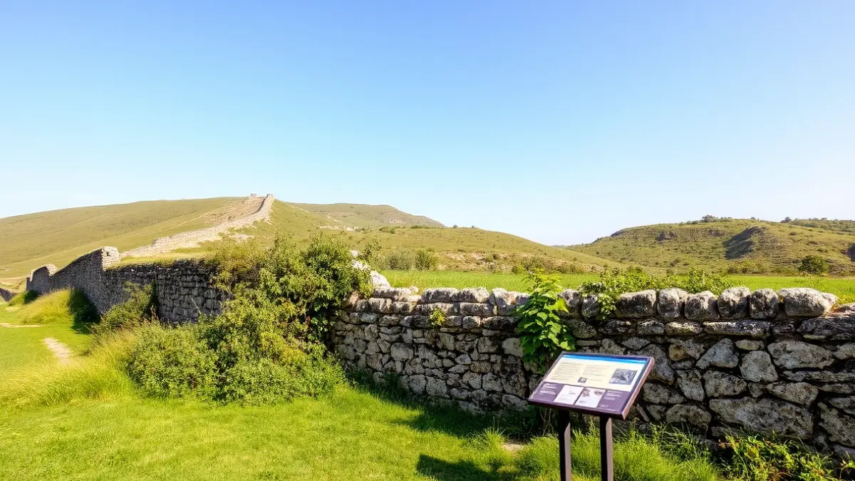 Generic image of the remains of the Iron Belt, with an information panel.
