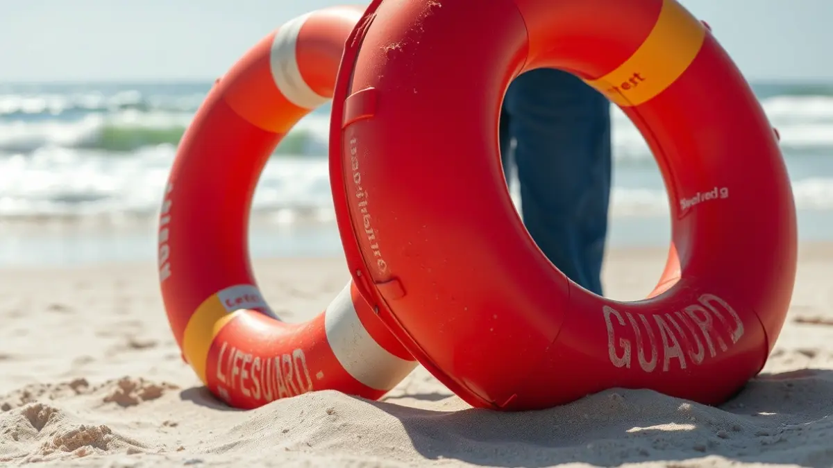 Imagen genérica de las pruebas de socorrismo en Bizkaia, con una boya de rescate en una playa.