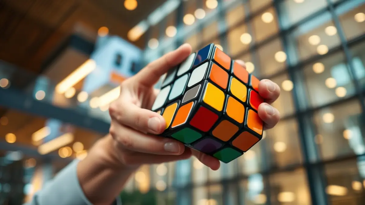 Generic image of a Rubik's Cube being solved by hands.
