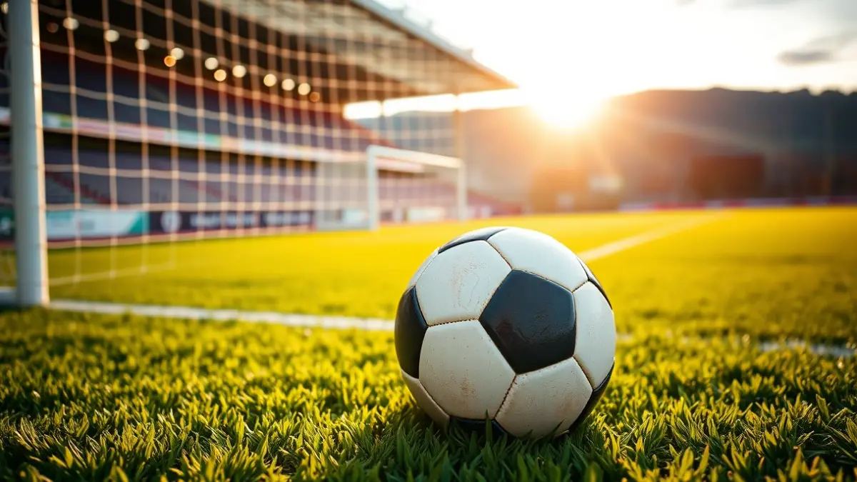 Irudi generikoa futbol-baloi bat belar berdean, atzealdean ate zuri bat lauso ikusten dela.