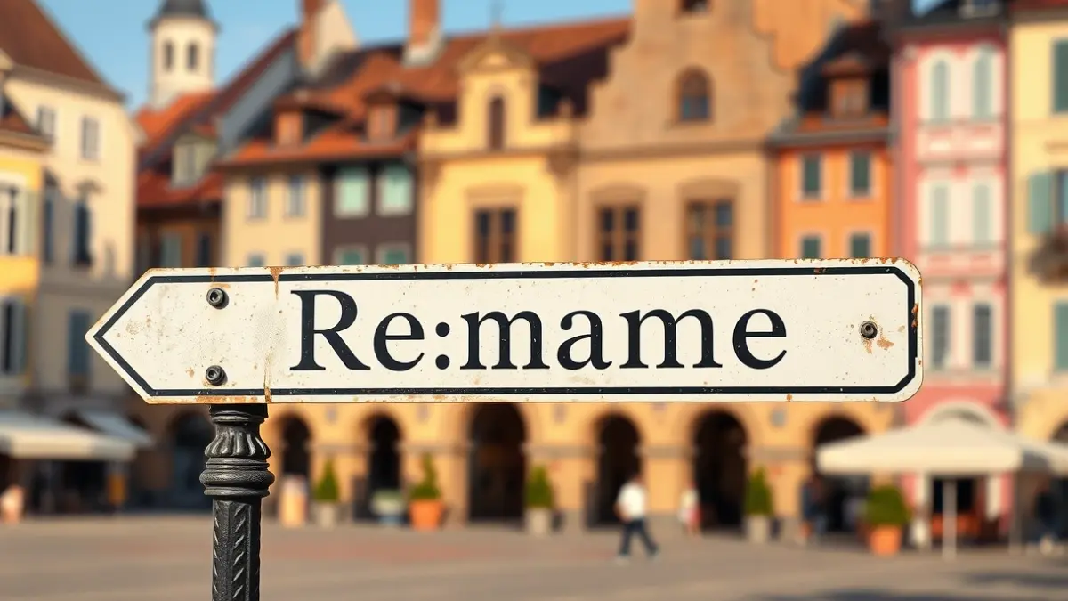 Generic image of a street sign with a blurred urban background, suggesting a name change.