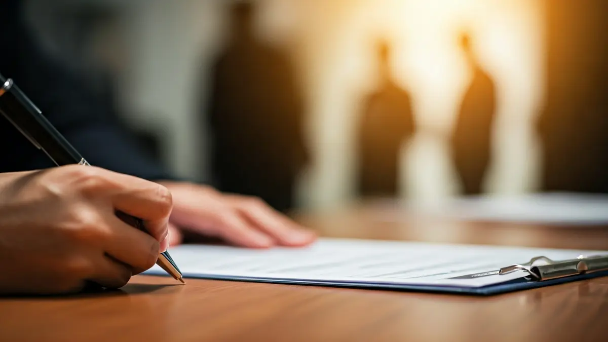 Irudi generikoa eskaera orri bat betetzen ari den esku baten, administrazio prozesuak irudikatuz.