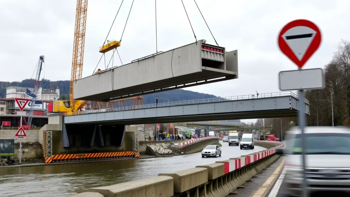Imagen genérica de las obras en el puente sobre la ría entre Erandio y Barakaldo.