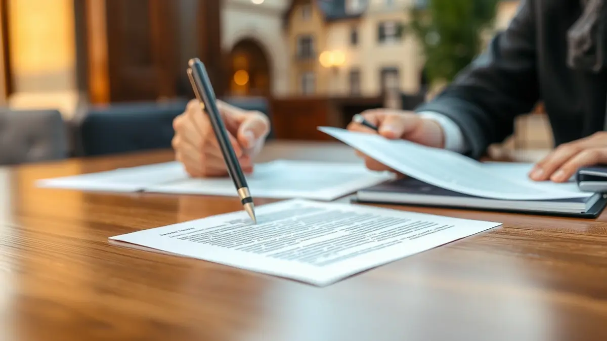 Generic image of hands signing a negotiation or agreement.