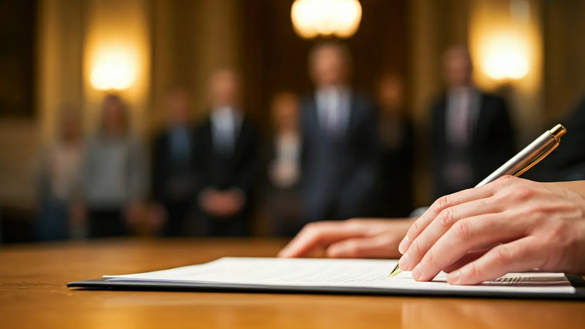 Irudi generikoa: eskuak dokumentu bat sinatzen, konpromisoa irudikatuz.