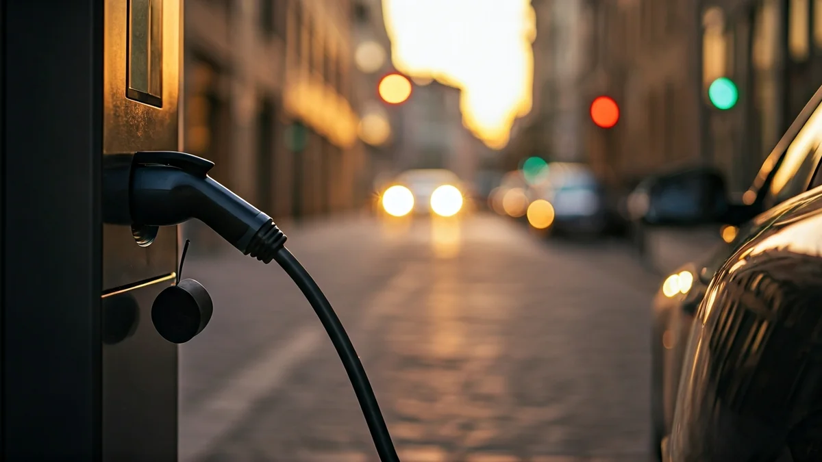 Irudi generikoa ibilgailu elektriko bat kargatzeko puntuan.