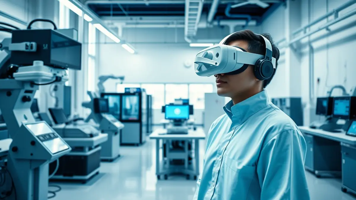 Generic image of a modern vocational training laboratory with advanced technologies.