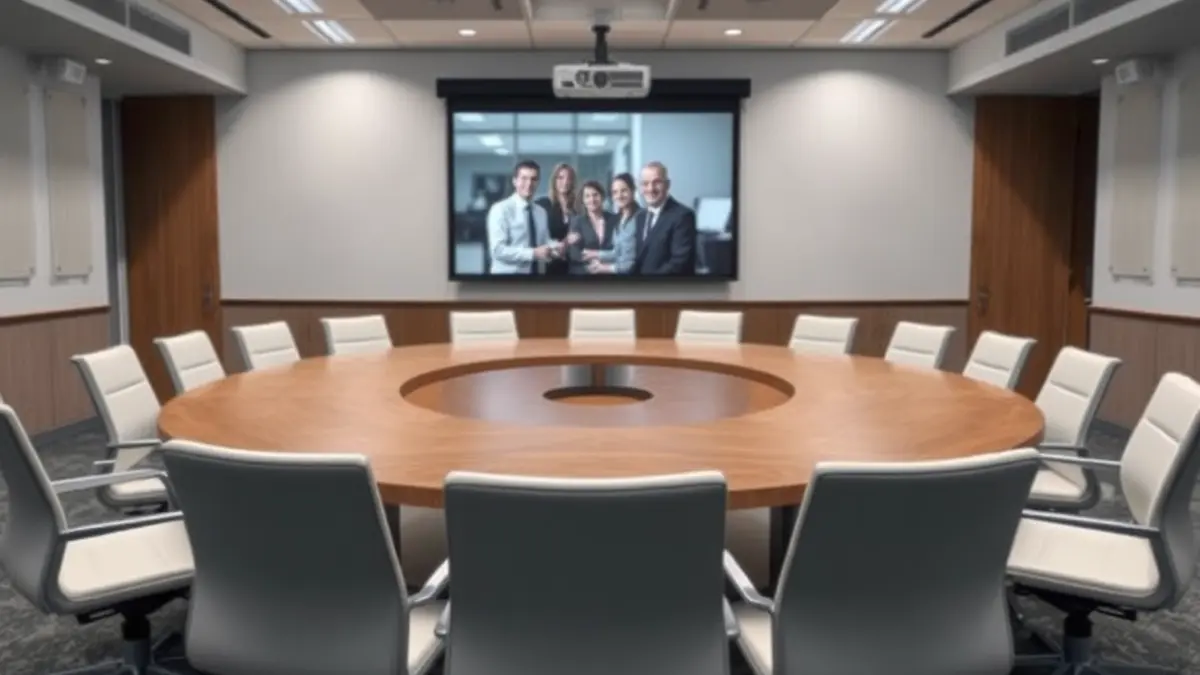 Irudi generikoa bilera kolaboratibo baten aretoarena.