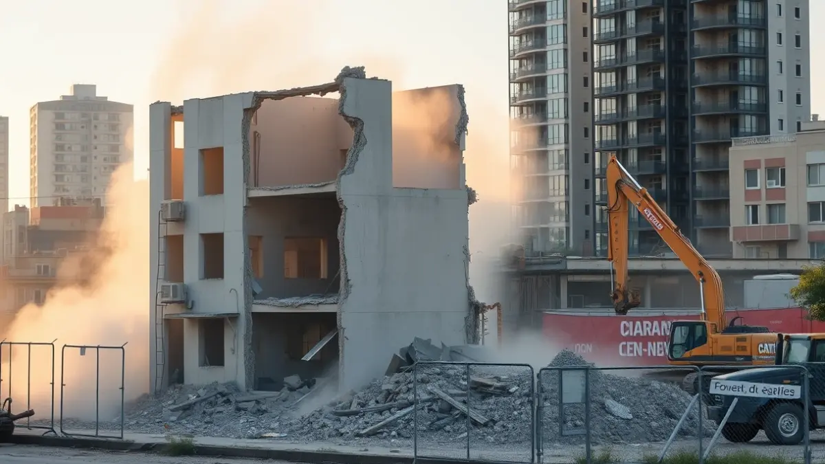 Urduñako Gaztetxe ohiaren eraisketa lanak.