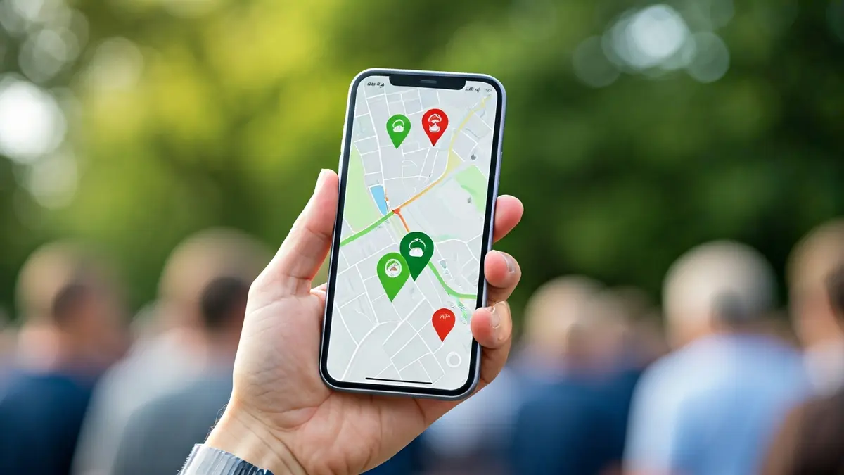 Generic image of a smartphone screen displaying an invasive plant map.