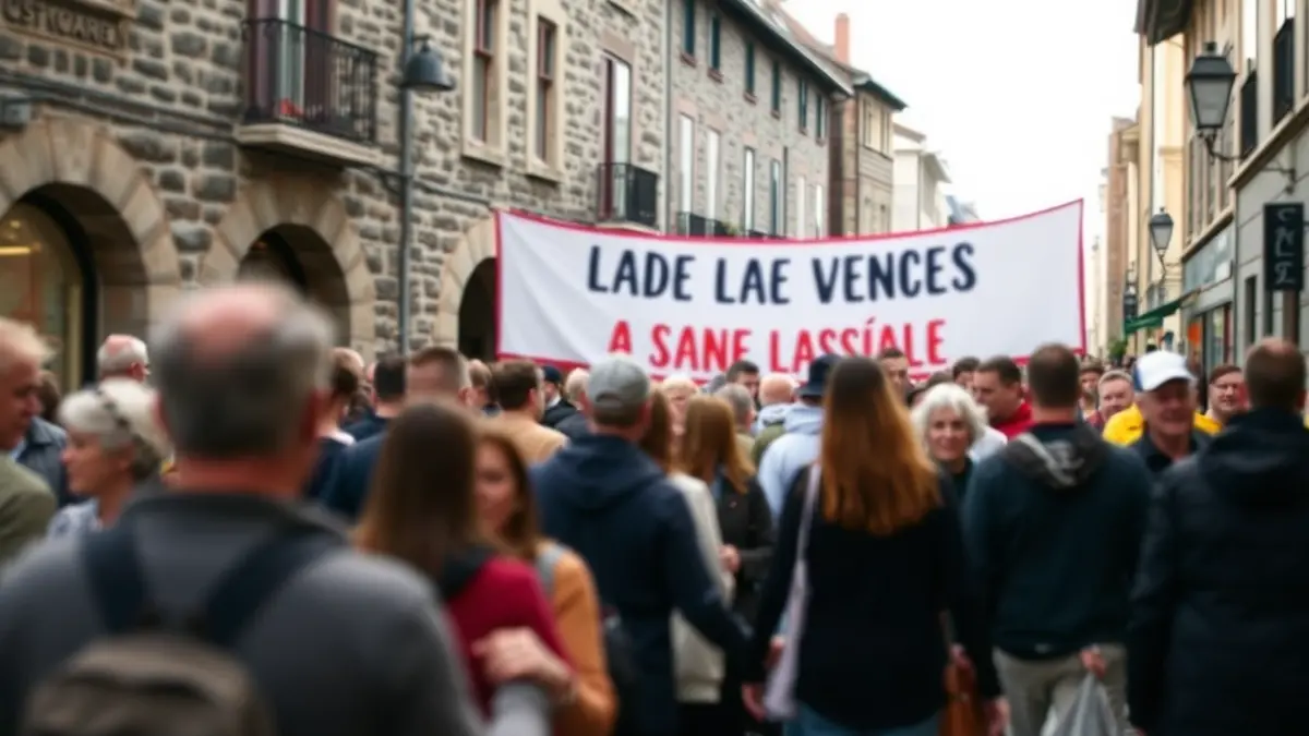 Multitud de personas en una calle, en un ambiente festivo, durante un evento de promoción del euskera.