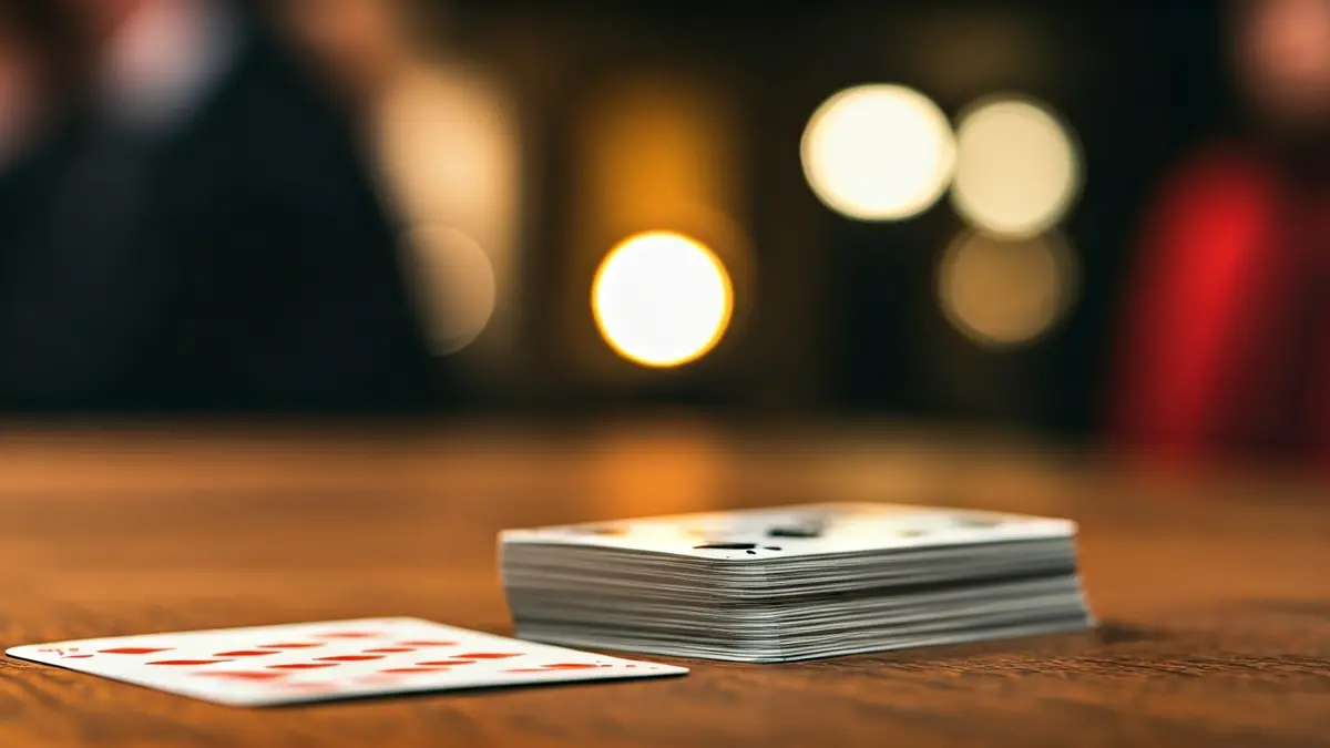 Irudi generikoa mus karta sorta baten egurrezko mahai baten gainean.